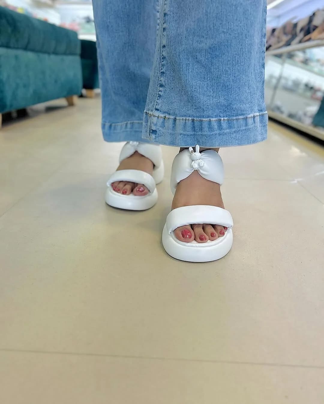 White Platform Slip-On Comfort Sandals for Women – Urbantoes India