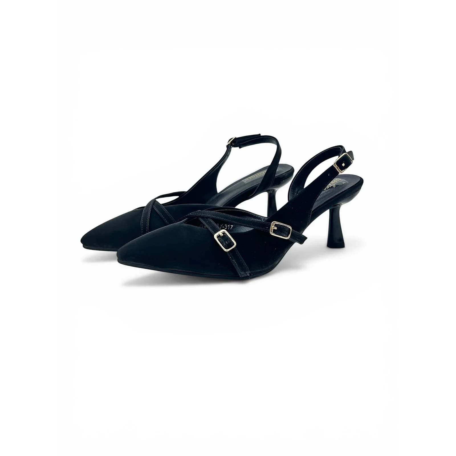 Black Pointed Toe Slingback Kitten Heels for Women – Urbantoes India