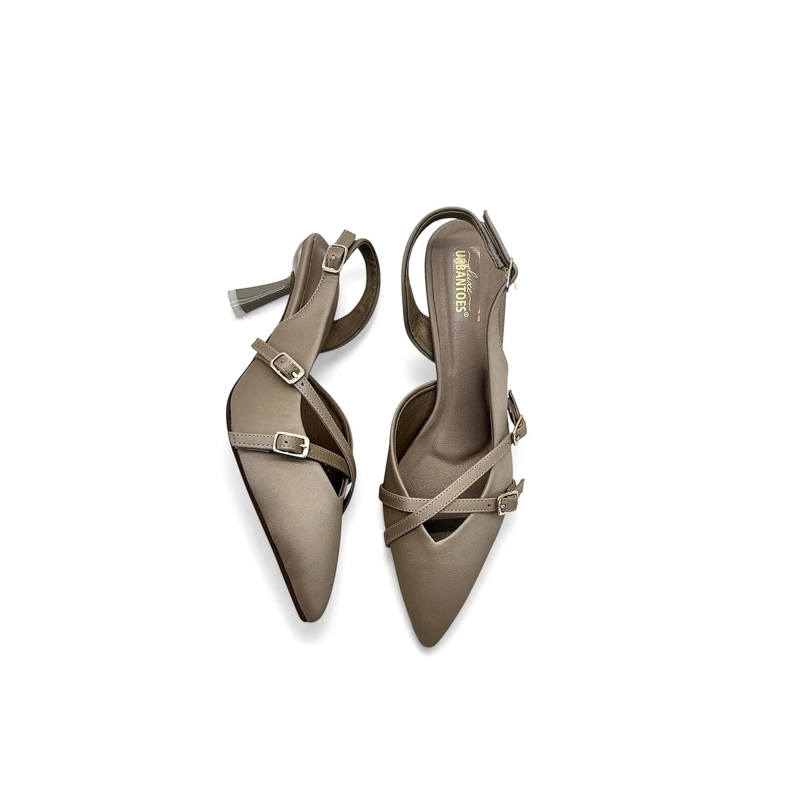 Beige Pointed Toe Slingback Kitten Heels for Women – Urbantoes India