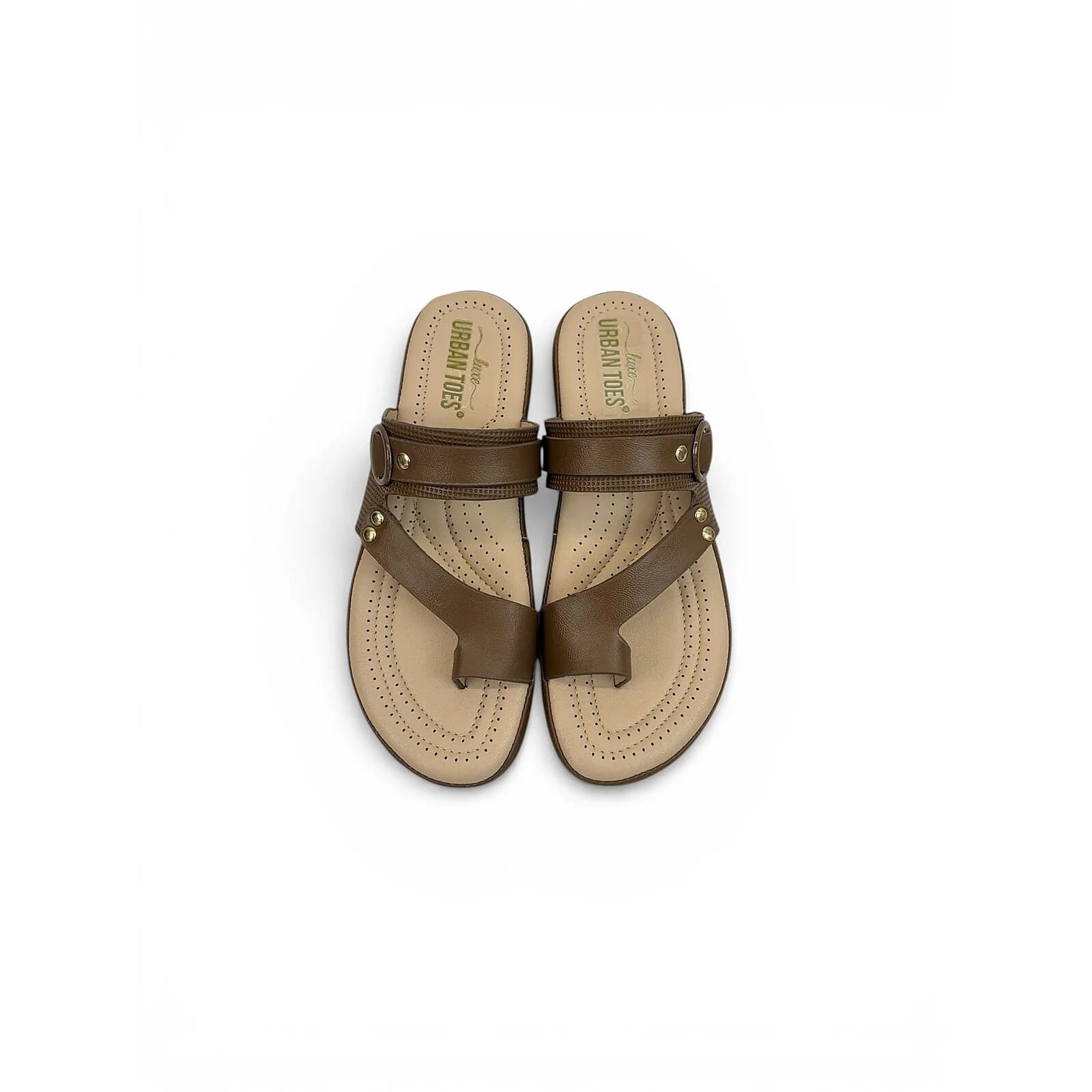 Brown Cushioned Toe-Post Comfort Sandals for Women – Urbantoes India
