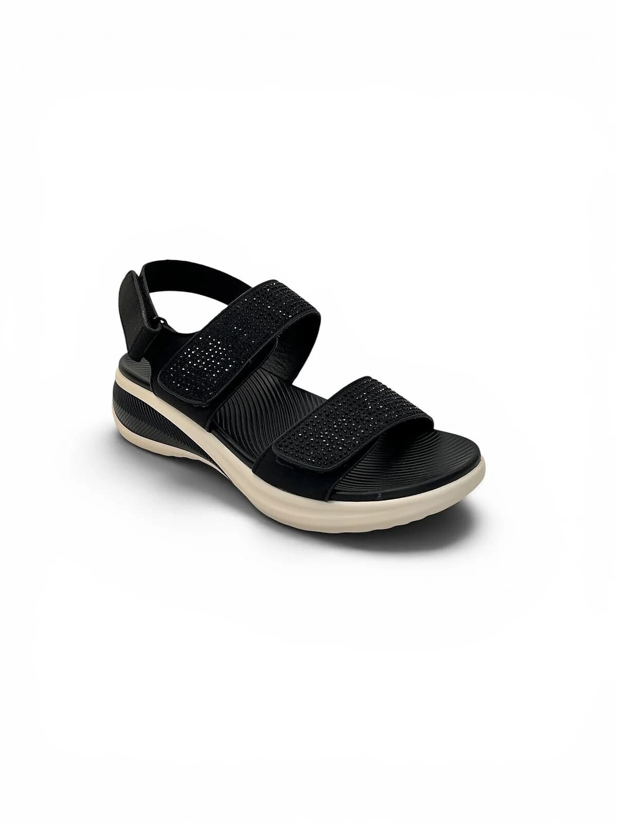 Black Comfort Sandals for Women with Adjustable Straps | UrbanToes