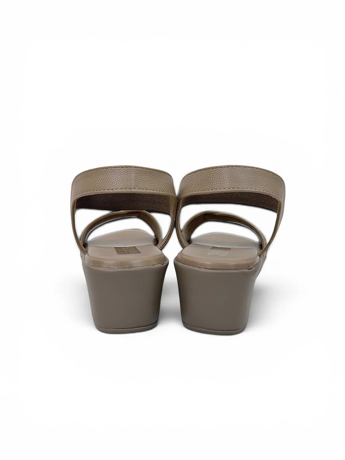 Brown Comfort Wedge Sandals for Women with Elastic Ankle Strap | UrbanToes