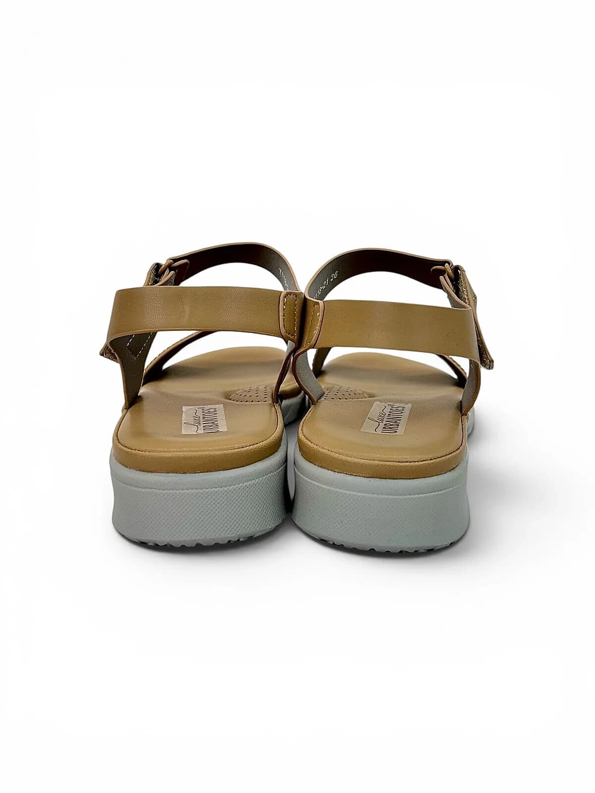 Tan Comfort Wedge Sandals for Women with Rhinestone Strap | UrbanToes