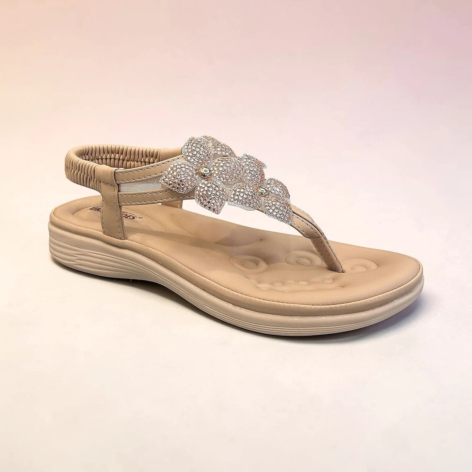 Pink Comfort Sandals Women Floral Backstrap-Urbantoes