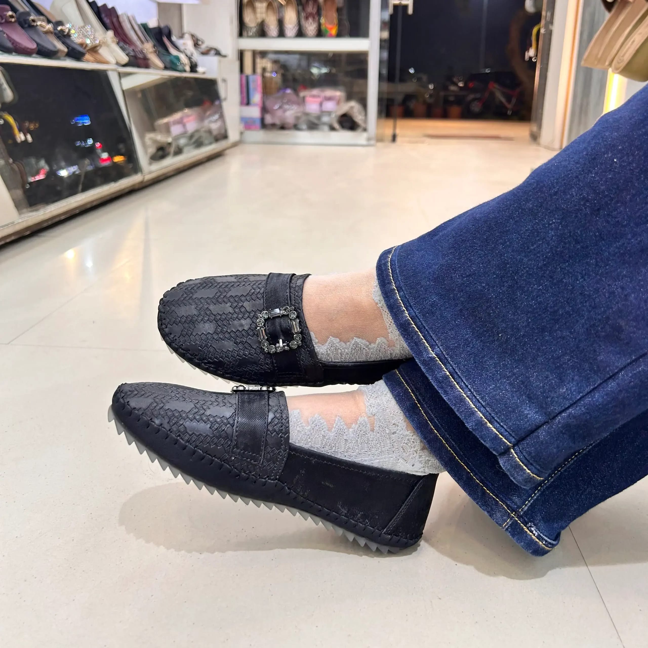 UrbanToes Grace Buckle Comfort Loafers Black - UrbanToes