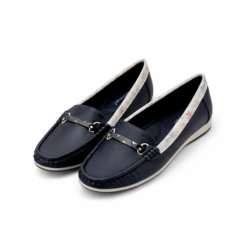 Women’s Comfortable Black Loafers with Cushioned Sole - UrbanToes