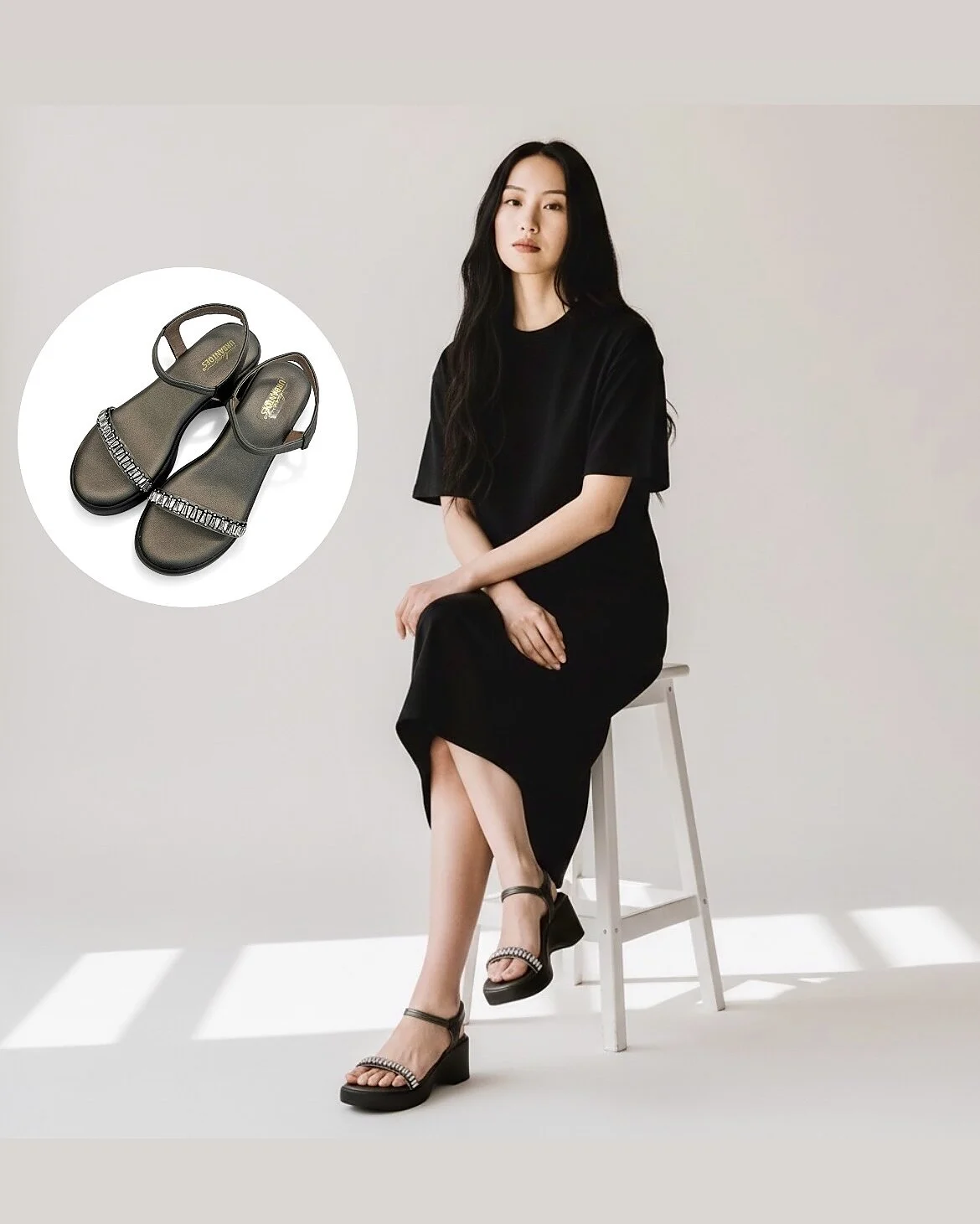 Grey Embellished Wedge Sandals for Women – Festive Platform Heels - UrbanToes