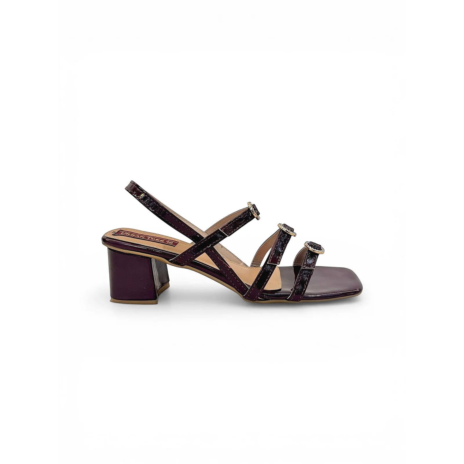 Cherry Block Heel Sandals for Women – Elegant Strappy Mid Heel - UrbanToes