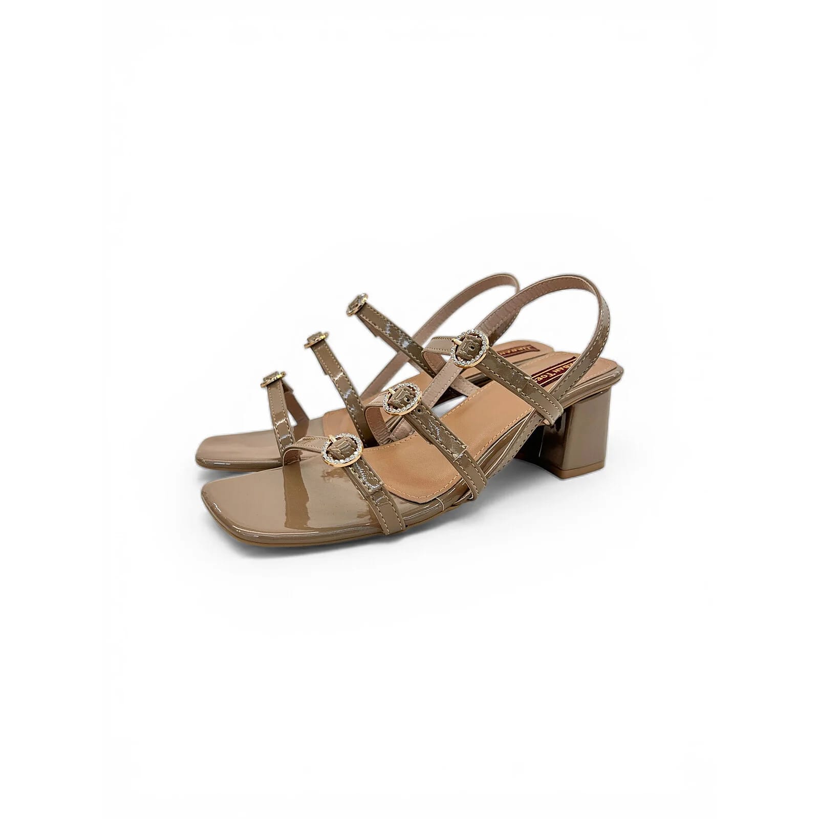 Tan Block Heel Sandals for Women – Elegant Strappy Mid Heel - UrbanToes