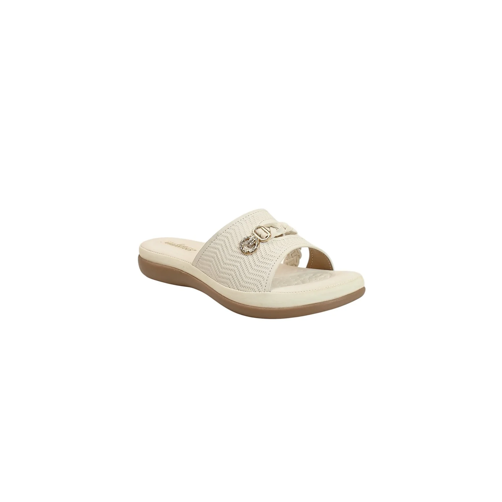 White Comfort Flat Slide for Women – Cushioned Daily Wear Flats - UrbanToes