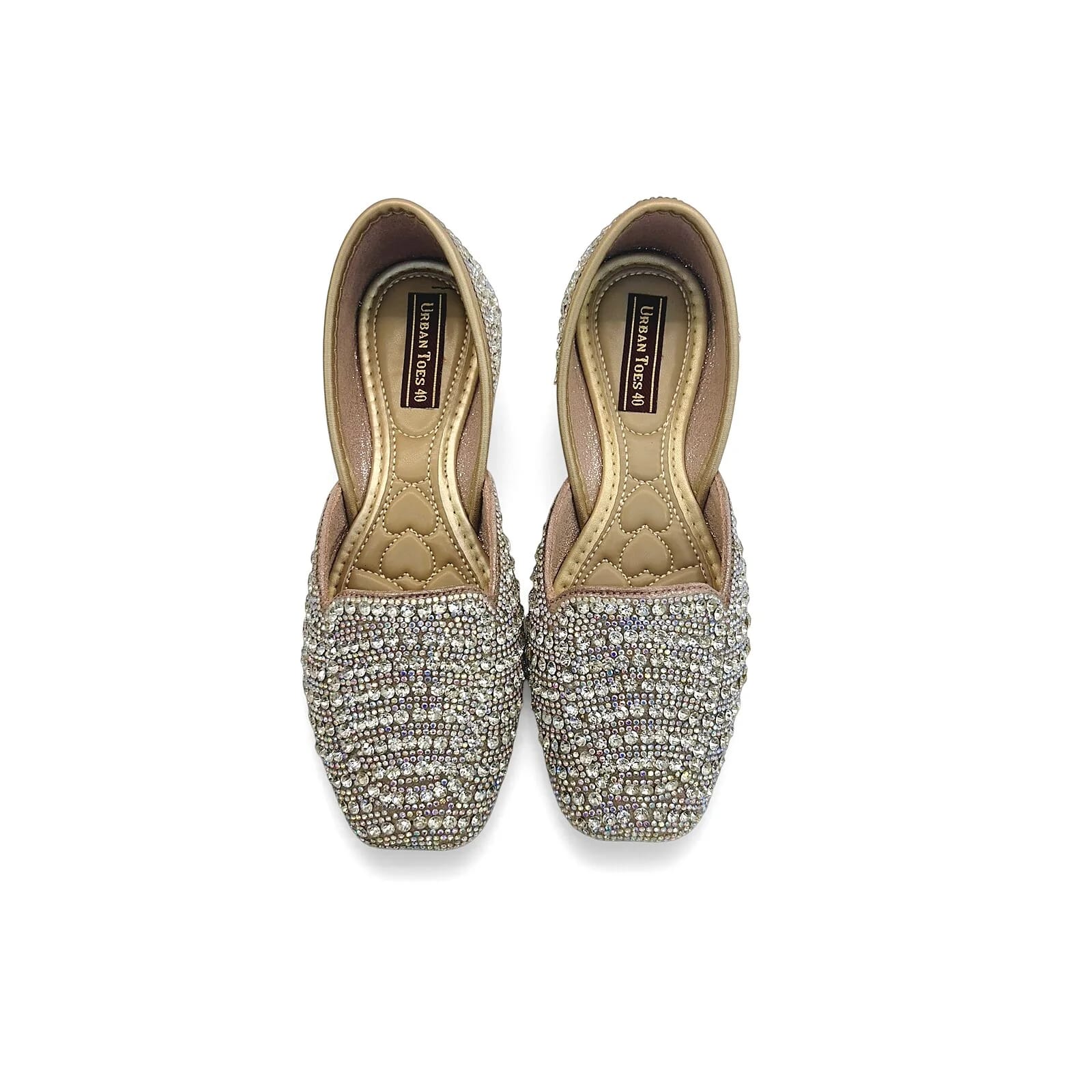 RoseGold Crystal Embellished Jutti for Women – Wedding & Festive Wear - UrbanToes