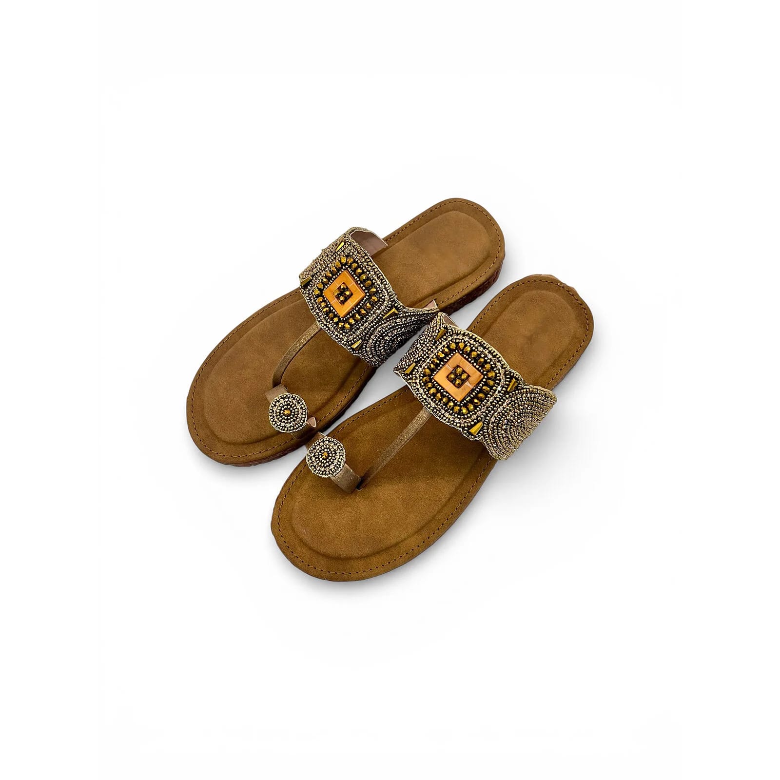 Embellished Toe Ring Ethnic Flat Sandals for Women – Urbantoes - UrbanToes