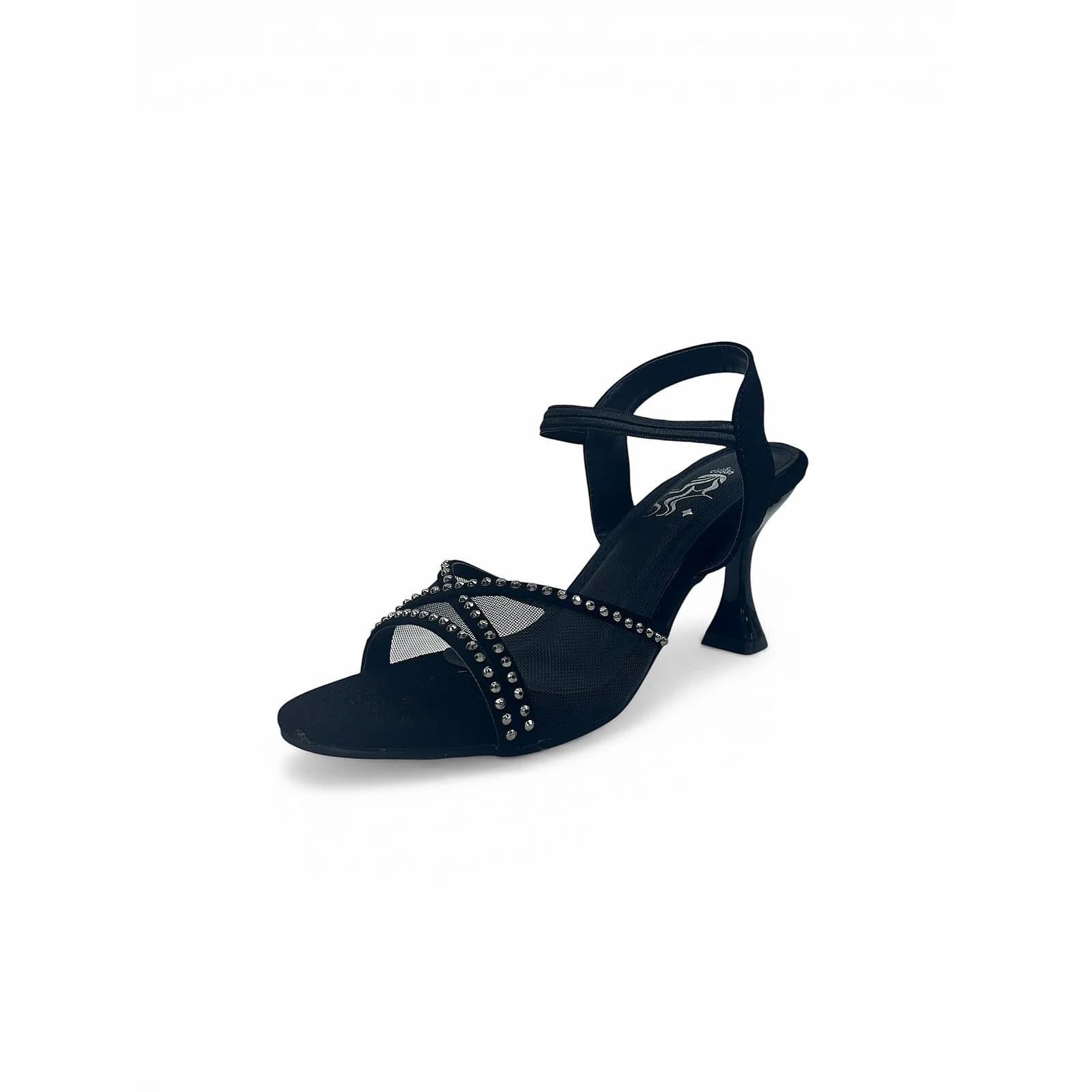 Black Studded Kitten Heel Sandals for Women – Urbantoes India - UrbanToes
