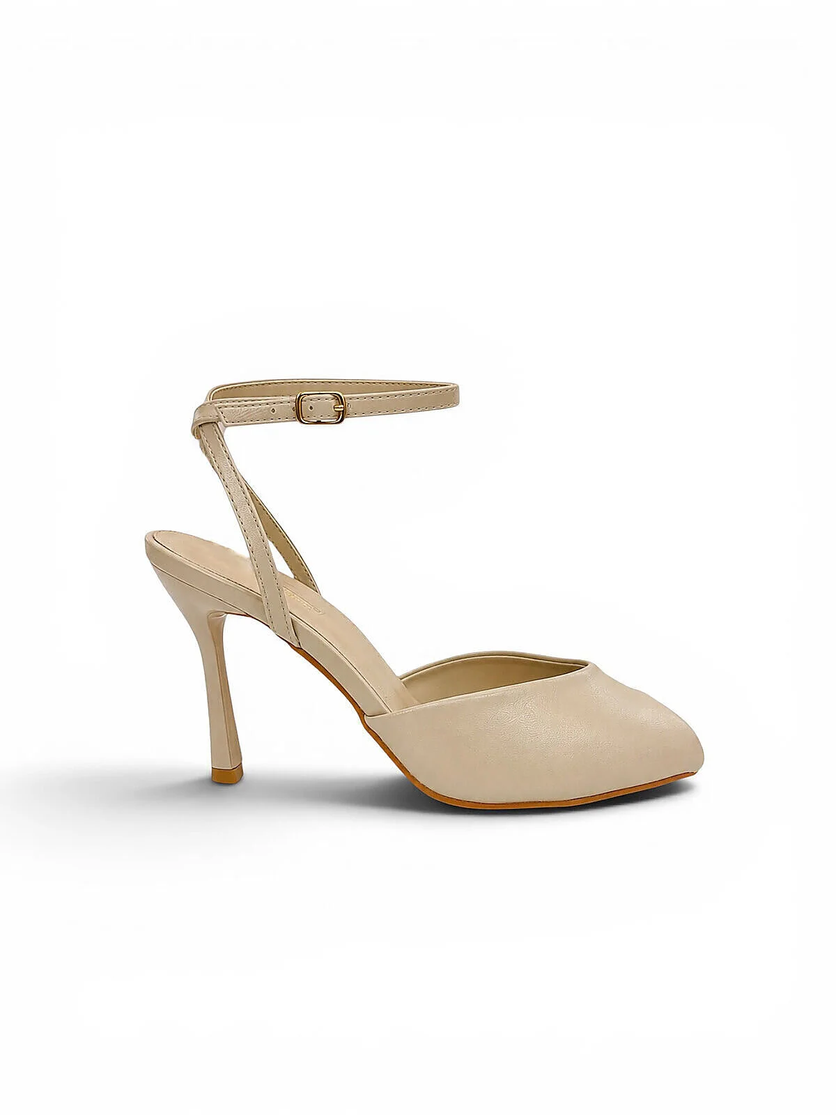 Cream Peep Toe Heels for Women with Ankle Strap | UrbanToes - UrbanToes