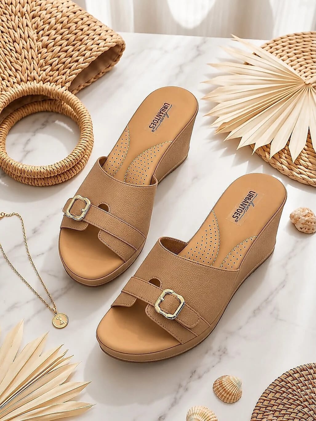 Brown Wedge Sandals for Women Daily Wear | UrbanToes - UrbanToes