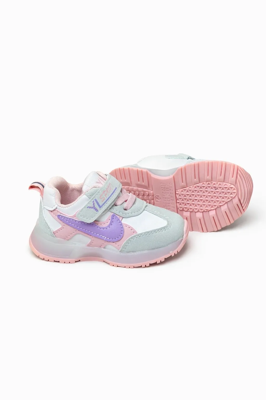 Urbantoes Kids Air Soft Runner Sneakers With Light– Pastel Purple & Pink - UrbanToes