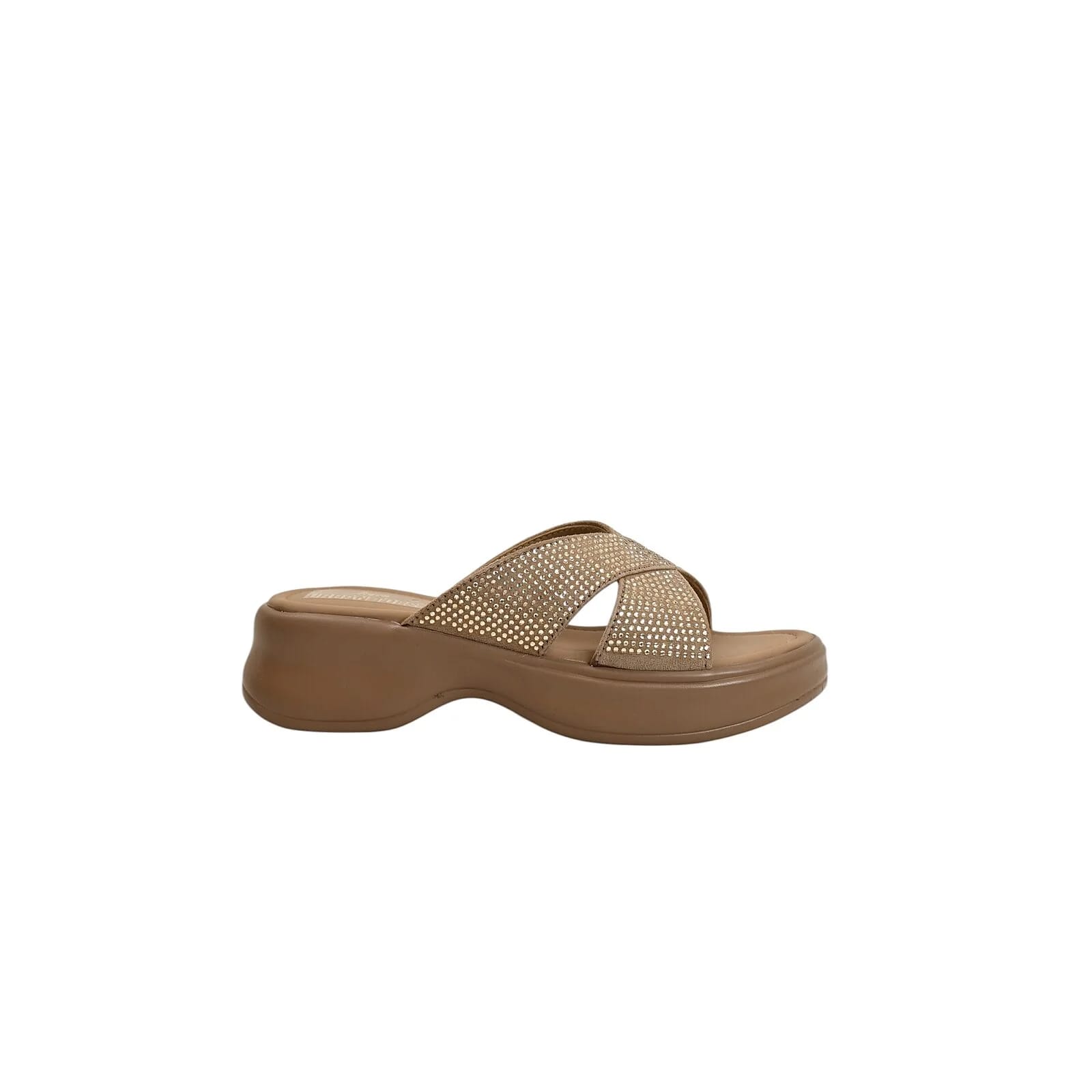 Brown Embellished Platform Slide for Women – Comfort Daily Wear - UrbanToes