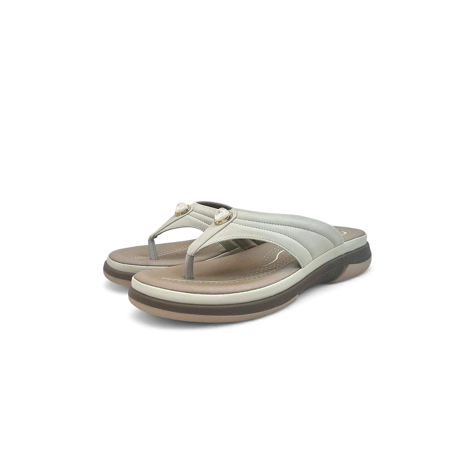 Cream Cushioned Toe-Post Comfort Sandals for Women – Urbantoes - UrbanToes
