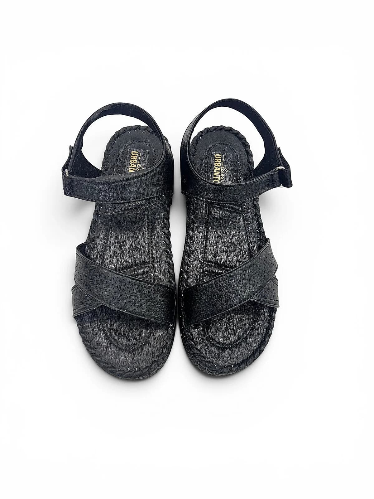 Black Comfort Sandals for Women with Adjustable Ankle Strap | UrbanToes