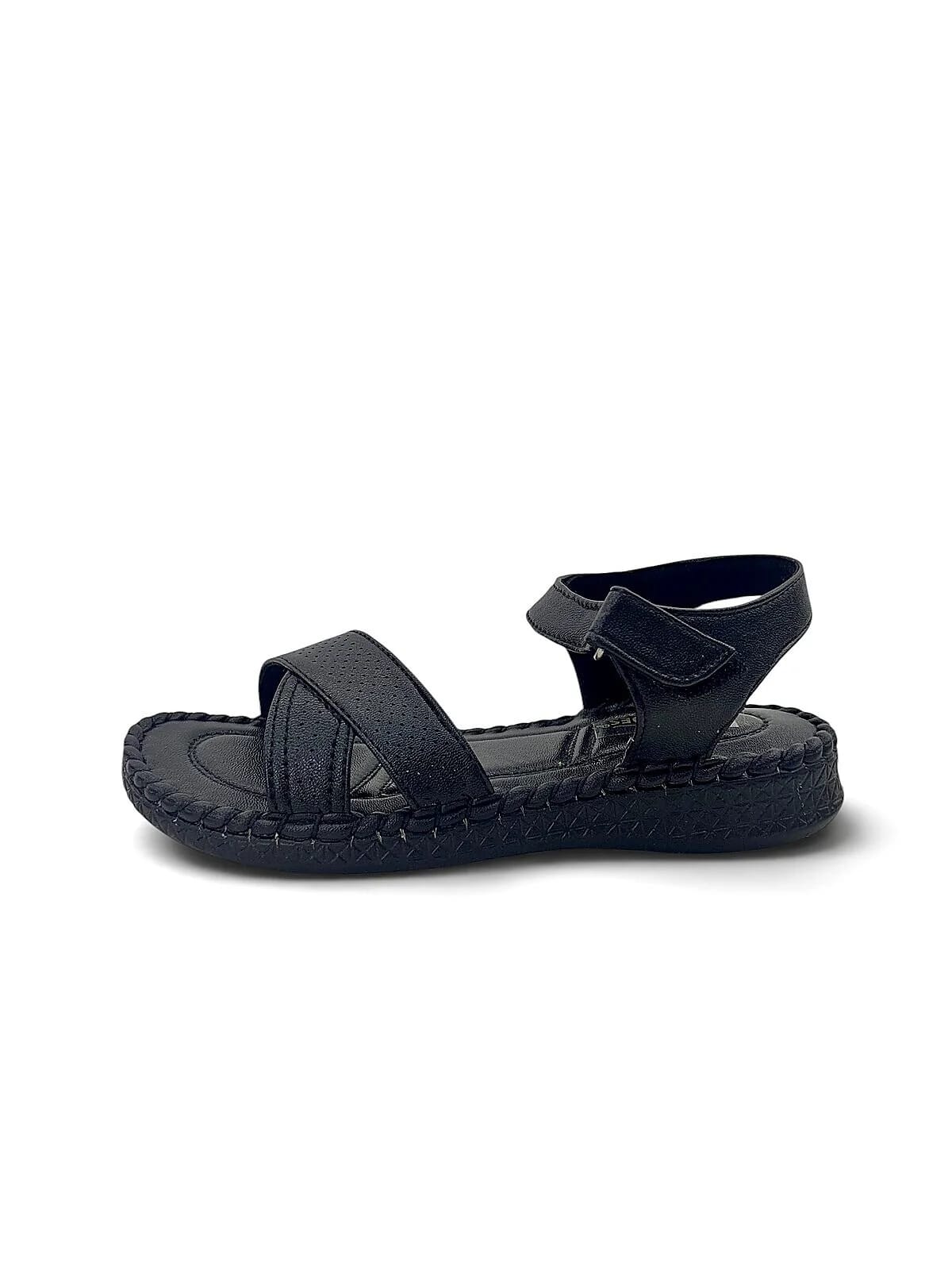 Black Comfort Sandals for Women with Adjustable Ankle Strap | UrbanToes - UrbanToes