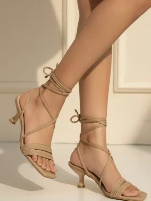 UrbanToes Aira Lace-Up Stiletto Heels