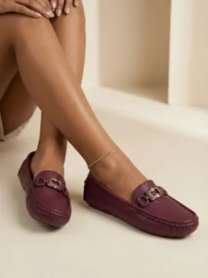 maroon loafers for women