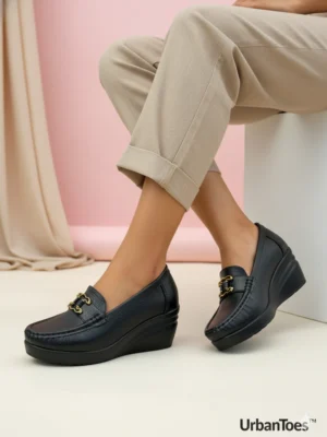 Wedges Black Loafers