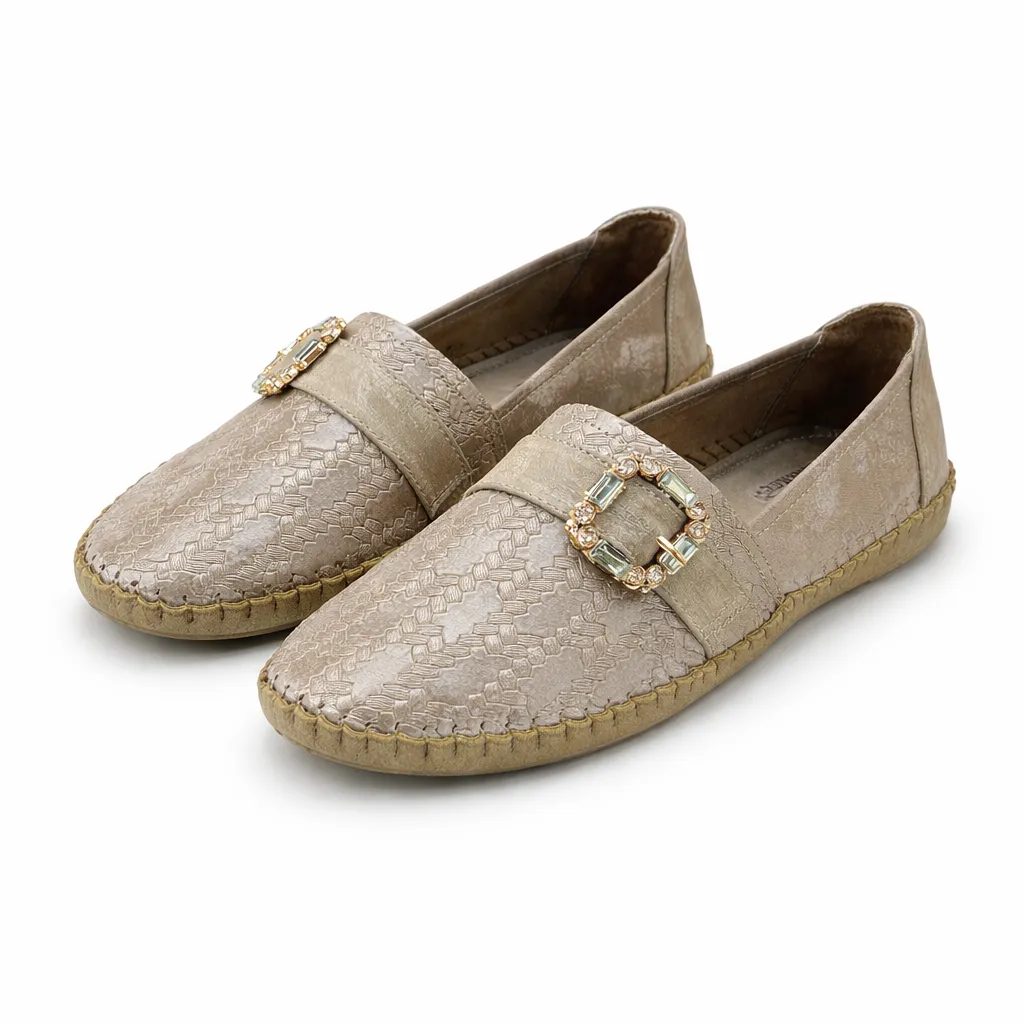 UrbanToes Grace Buckle Comfort Loafers Brown
