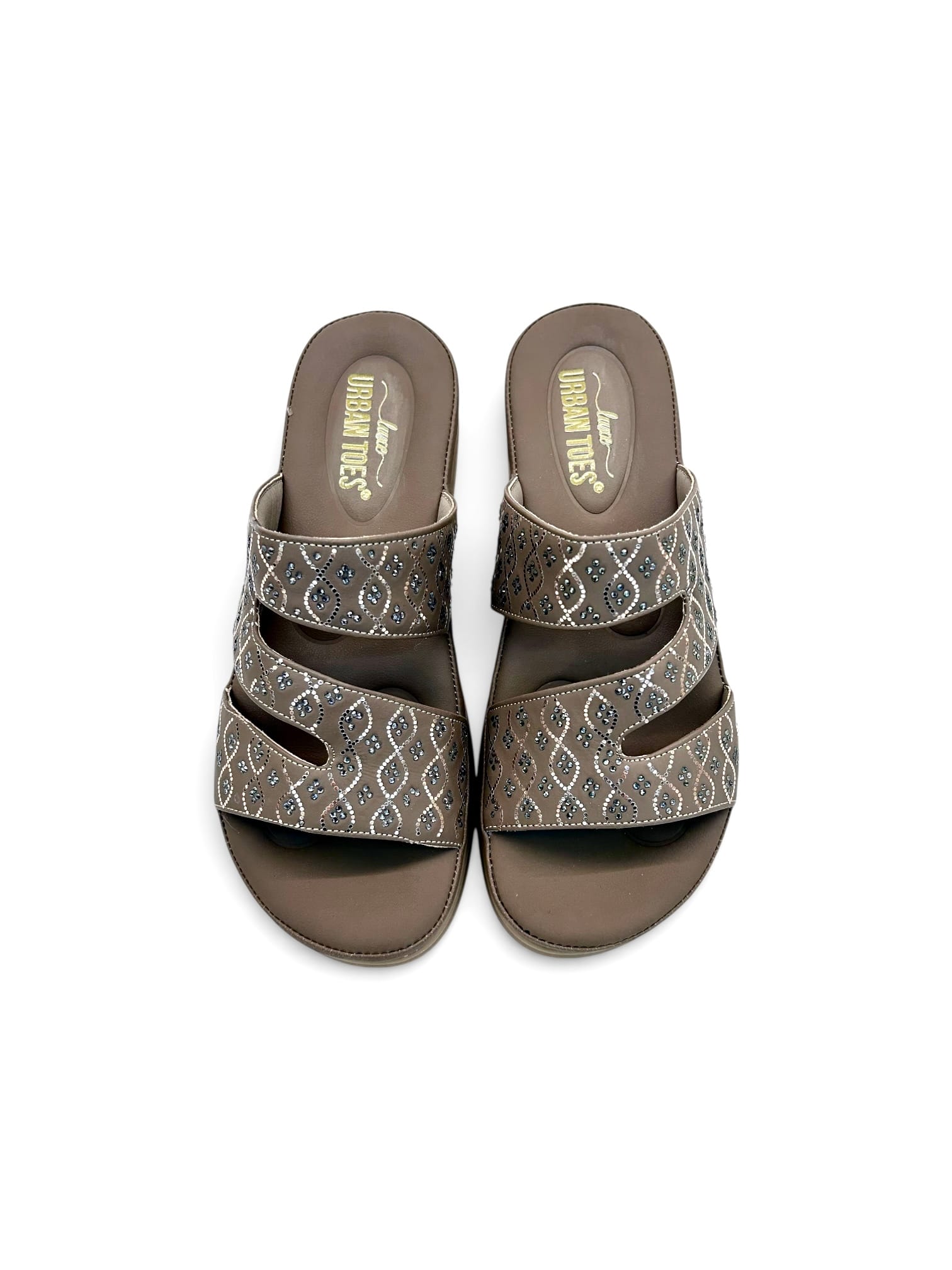 Comfort Brown Wedge Sandals for Women – Embellished Ethnic Platform Slippers - Image 3