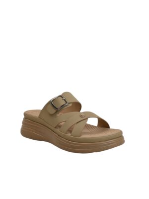 khakhi multi strap platform sandals for women