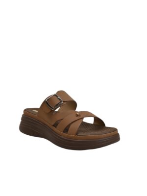 brown multi strap platform sandals for women