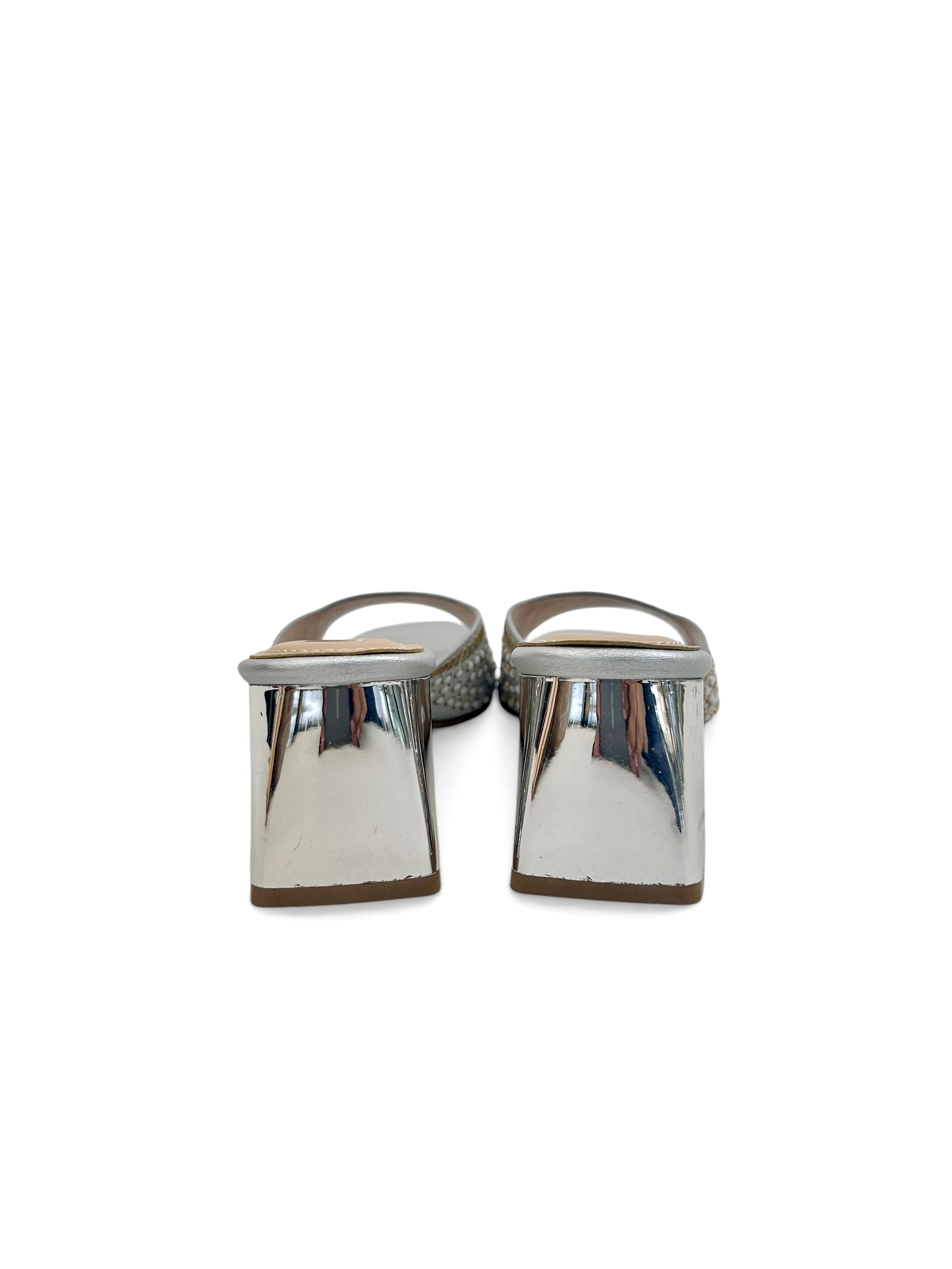 Silver Embellished Block Heel Sandals for Women – Urbantoes - Image 4