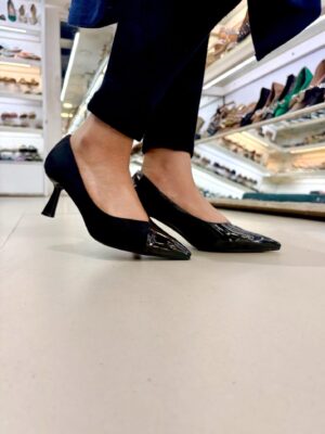 Black Pointed Toe Heels for Women – Suede & Patent Formal Pumps