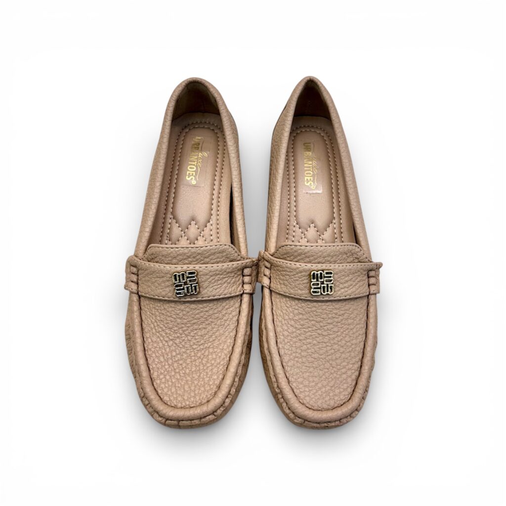 Beige Wedge Loafers for Women – Comfort Slip-On Everyday Shoes