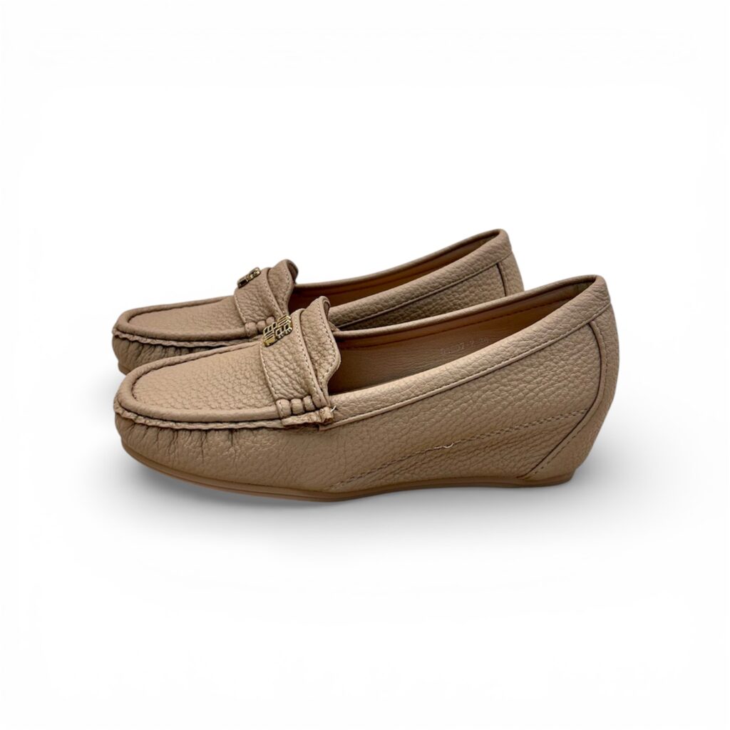 Beige Wedge Loafers for Women – Comfort Slip-On Everyday Shoes