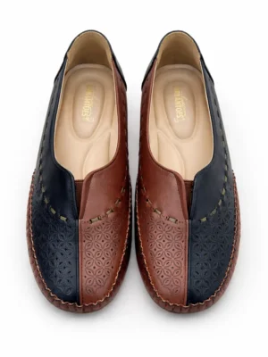 BLACK & BROWN COMFORT FLATS