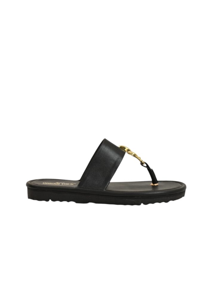 Black Buckle Flat Slippers Women – Vegan Leather Daily Wear