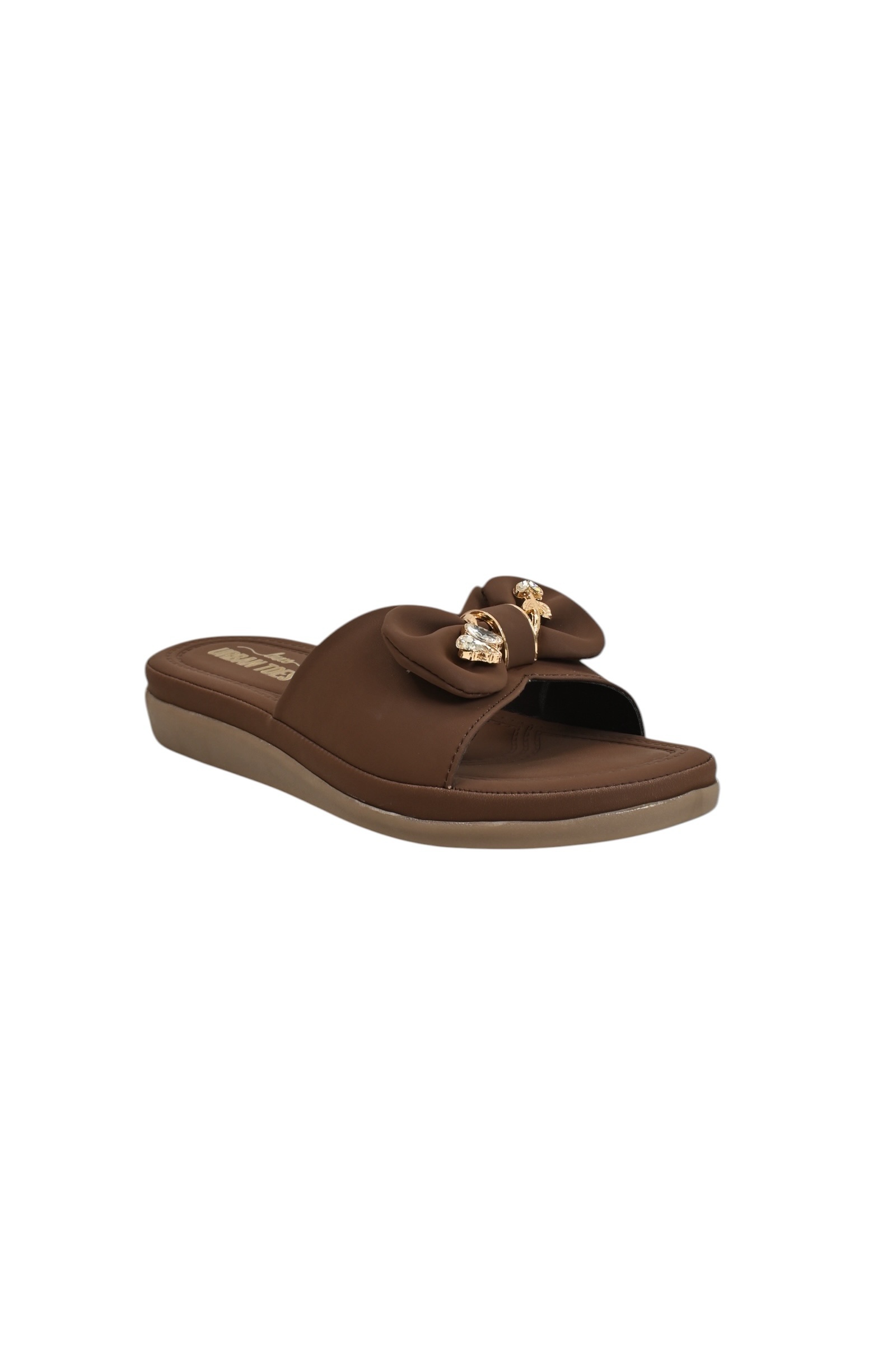 Brown Bow Flat Sandals for women – Urbantoes India - Image 3