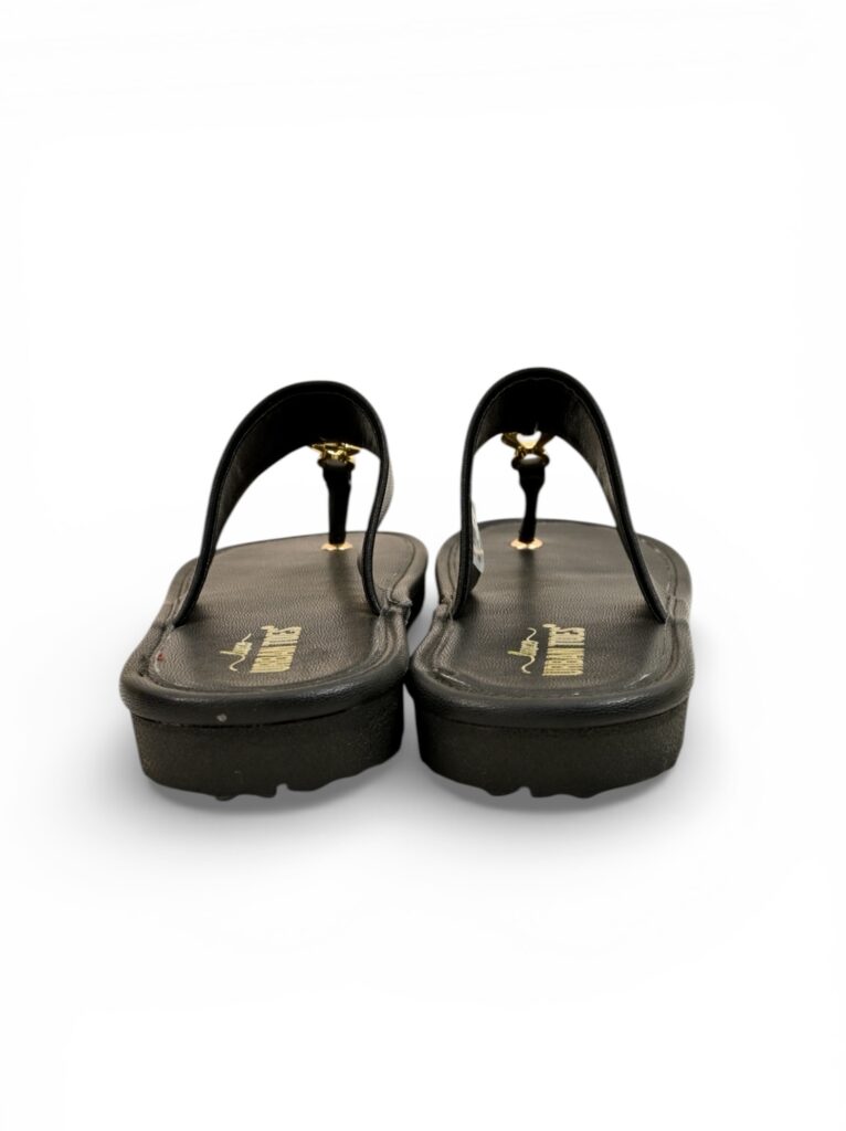 Black Buckle Flat Slippers Women – Vegan Leather Daily Wear