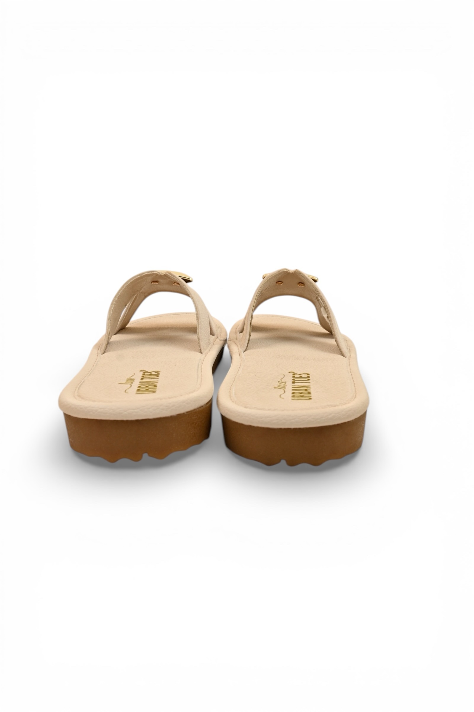 Brown Buckle Flat Slide Sandals Women – Vegan Leather Daily Wear - Image 4