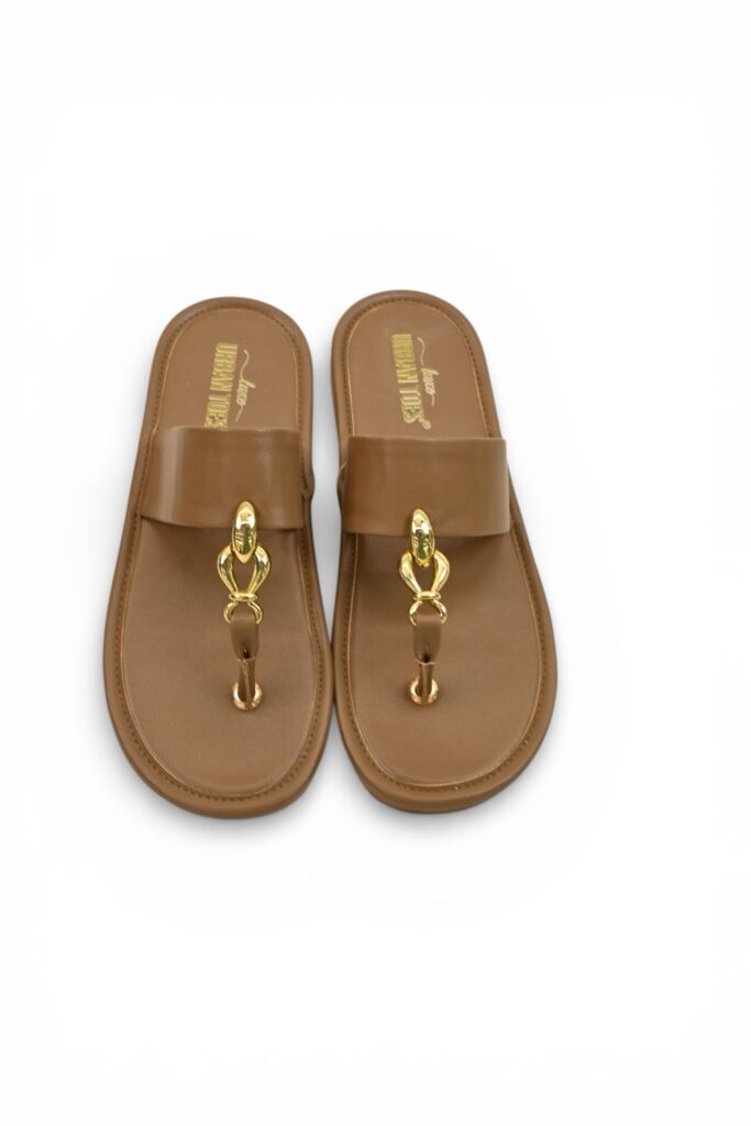 Brown Buckle Flat Slippers Women – Vegan Leather Daily Wear