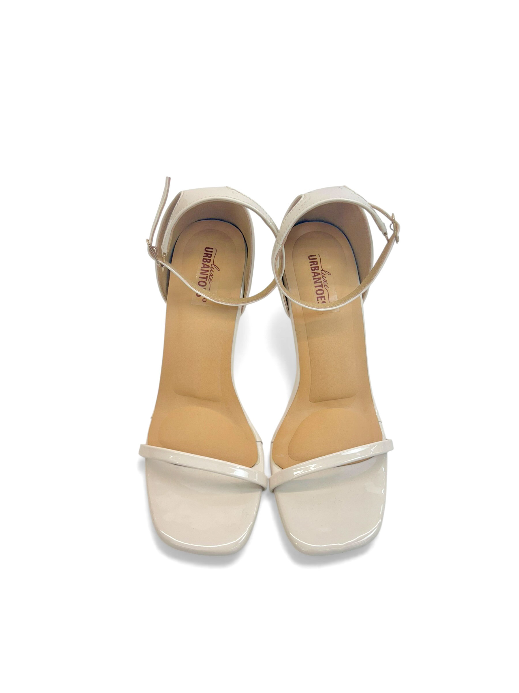 Cream Leather Ankle Strap Stiletto Sandals for Women – Urbantoes India - Image 3