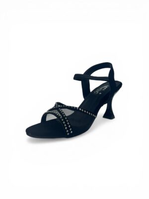 black studded kitten heel sandals