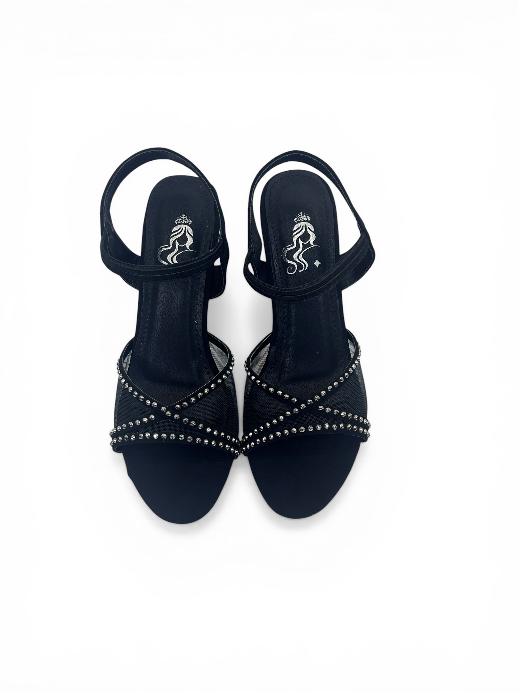 Black Studded Kitten Heel Sandals for Women – Urbantoes India - Image 3