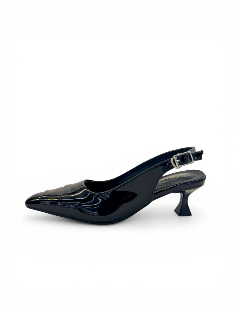 Black Patent Slingback Kitten Heels for Women – Urbantoes India