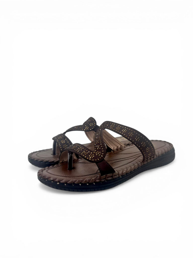 Coffee Embellished Toe-Post Comfort Sandals for Women – Urbantoes