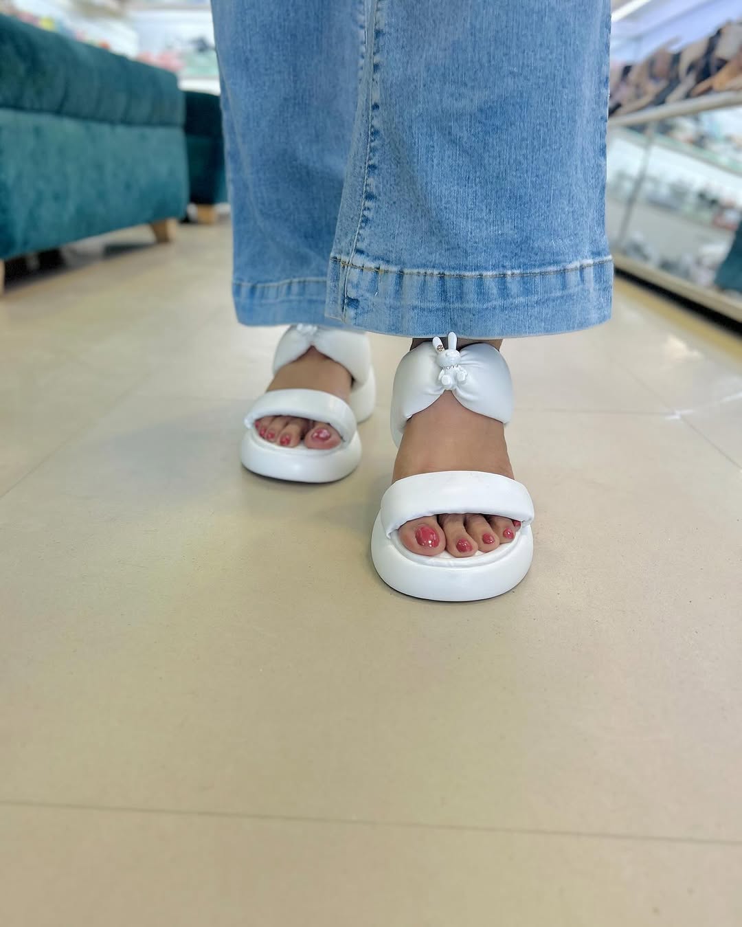 White Platform Slip-On Comfort Sandals for Women – Urbantoes India - Image 2