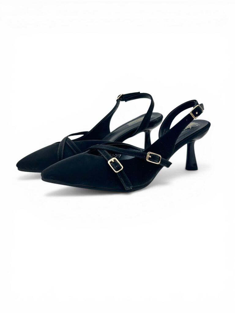 Black Pointed Toe Slingback Kitten Heels for Women – Urbantoes India