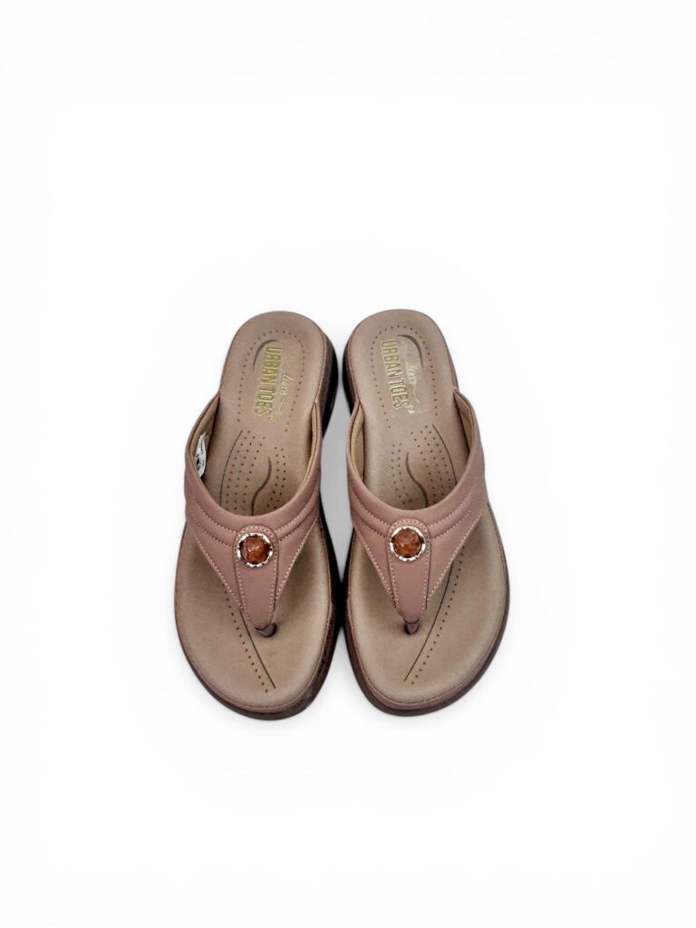 Brown Cushioned Toe-Post Comfort Sandals for Women – Urbantoes