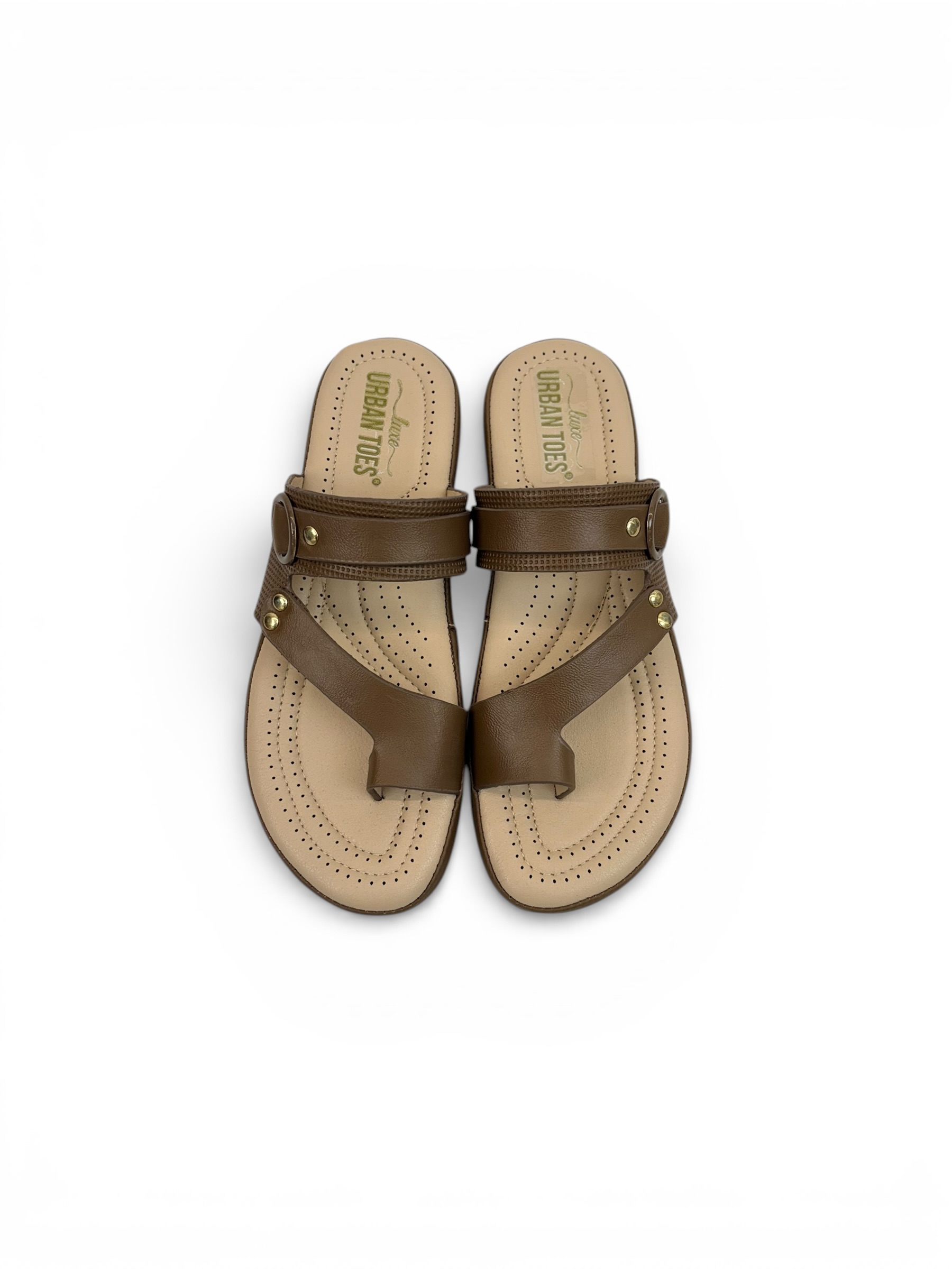 Brown Cushioned Toe-Post Comfort Sandals for Women – Urbantoes India - Image 2